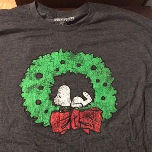 Peanuts Holiday Wreath Gray TShirt- XXL BNWOT
